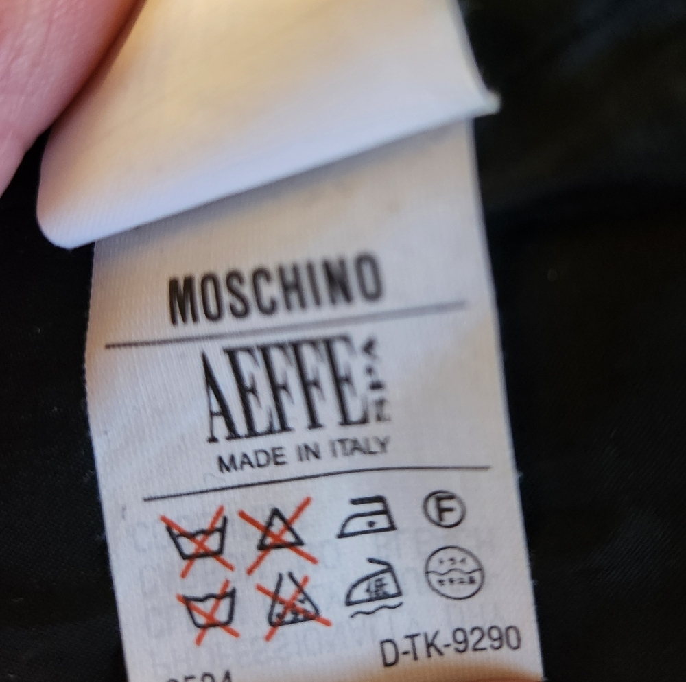Moschino Couture! 1990s Vintage Patchwork Skirt Wool Faux Leather Denim Faux Fur - Picture 16 of 17